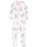 Macacão pijama bebê com pézinho elefante branco | Carter's