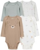 Kit body bebê 4 peças listrado e bichinhos multicor | Carter's