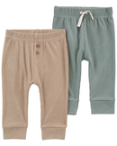 Kit calça moletom bebê 2 peças lisa cós elástico multicor |