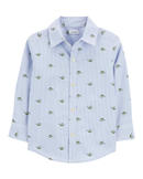 Camisa infantil dimossauros manga longa azul |