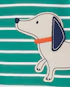 Macacão pijama infantil listrado patch cachorro verde |