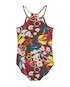 Maiô infantil floral marrom |