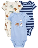 Kit body bebê 3 peças leão e elefante multicor |