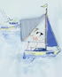 Camiseta infantil manga curta barco de pesca azul |
